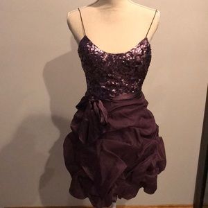 NWT Mignon Plum Bubble Sequin Top Cocktail Dress